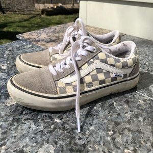 Gray checkered vans
